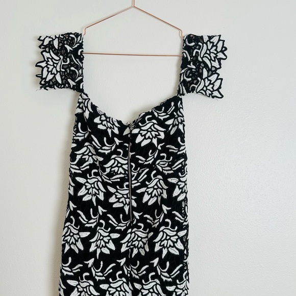 Gianni Bini Wild Flower Lace Midi Dress off shoulder bodycon - Picture 10 of 12